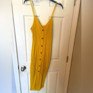 Yellow midi dress